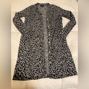 Below the knee leopard print cardigan